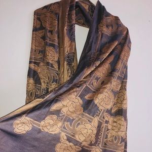 Chanel silk and wool long scarf/throw.